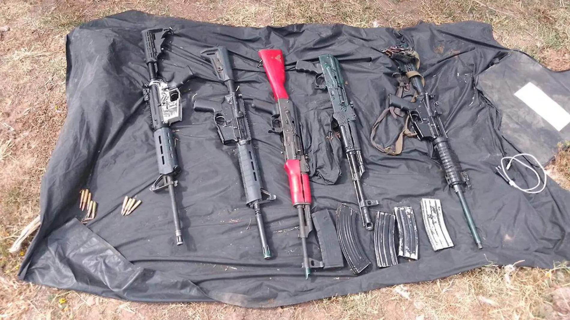 Armas aseguradas en Ojocaliente, Zacatecas